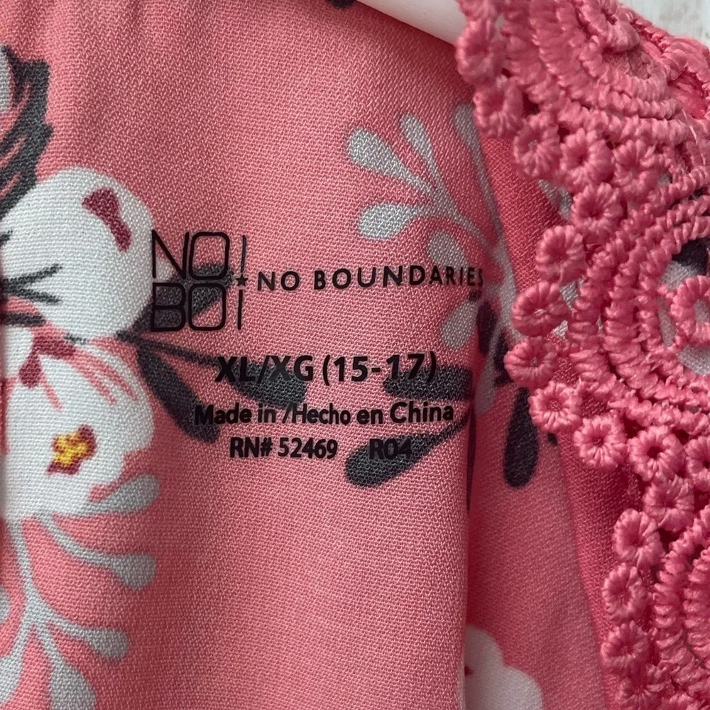 No Boundaries Pink Ruffled Cap Sleeve Blouse size XL - Picture 5 of 11
